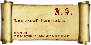 Mauszkopf Henrietta névjegykártya