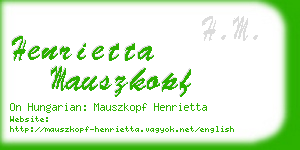 henrietta mauszkopf business card